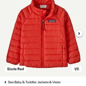 Patagonia Baby Down Sweater Jacket 6 - 12 Months Red
